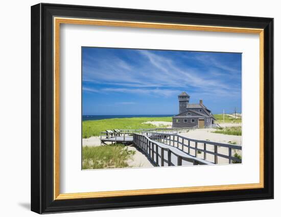 USA, Massachusetts, Cape Cod, Provincetown, Race Point Beach, Old Harbor Life-Saving Station-Walter Bibikow-Framed Photographic Print