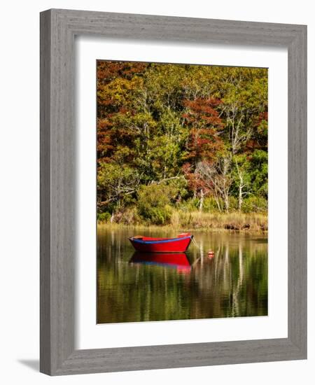 USA, Massachusetts, Cape Cod, Red dory on Herring River-Ann Collins-Framed Photographic Print