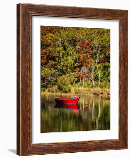 USA, Massachusetts, Cape Cod, Red dory on Herring River-Ann Collins-Framed Photographic Print