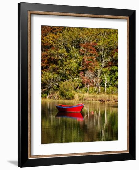 USA, Massachusetts, Cape Cod, Red dory on Herring River-Ann Collins-Framed Photographic Print