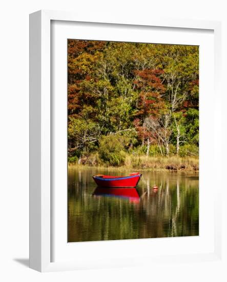 USA, Massachusetts, Cape Cod, Red dory on Herring River-Ann Collins-Framed Photographic Print