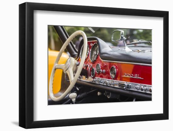 USA, Massachusetts, Essex. Antique cars, detail of 1950's-era Mercedes Gullwing-Walter Bibikow-Framed Photographic Print