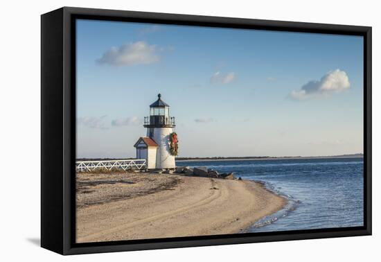 USA, Massachusetts, Nantucket Island. Nantucket Town, Brant Point Lighthouse-Walter Bibikow-Framed Premier Image Canvas