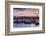 USA, Massachusetts, Newburyport, skyline from the Merrimack River at dusk-Walter Bibikow-Framed Photographic Print