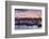 USA, Massachusetts, Newburyport, skyline from the Merrimack River at dusk-Walter Bibikow-Framed Photographic Print