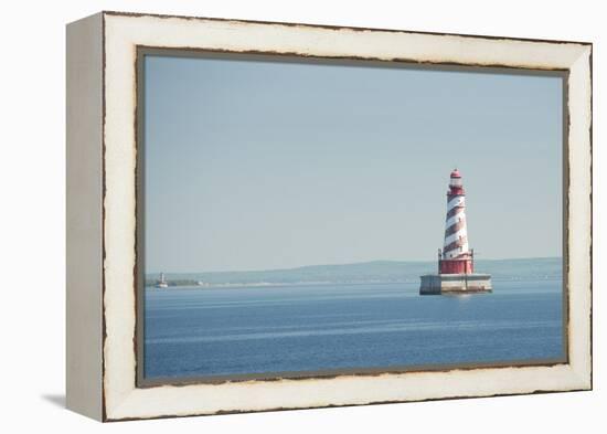 USA, Michigan, Great Lakes, Lake Michigan, White Shoal Lighthouse.-Cindy Miller Hopkins-Framed Premier Image Canvas