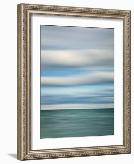 USA, Michigan, Mackinac Island. Abstract blur of Lake Huron from Mission Point-Ann Collins-Framed Photographic Print