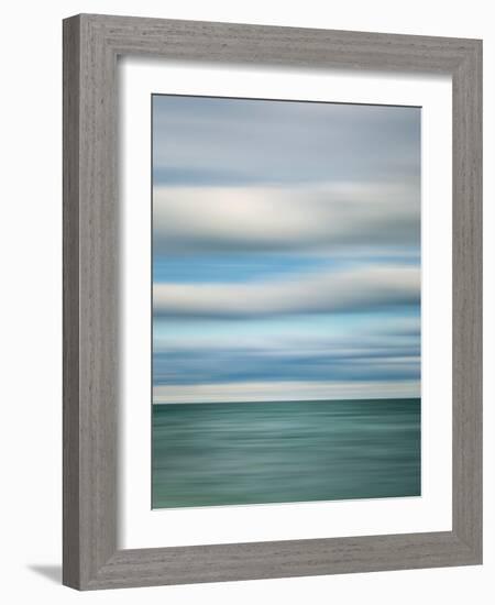 USA, Michigan, Mackinac Island. Abstract blur of Lake Huron from Mission Point-Ann Collins-Framed Photographic Print