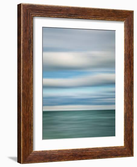 USA, Michigan, Mackinac Island. Abstract blur of Lake Huron from Mission Point-Ann Collins-Framed Photographic Print