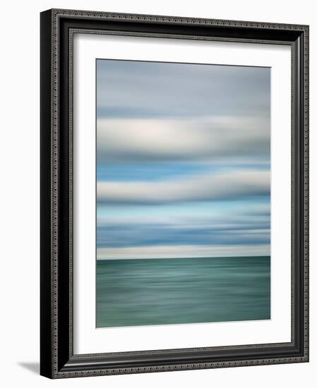 USA, Michigan, Mackinac Island. Abstract blur of Lake Huron from Mission Point-Ann Collins-Framed Photographic Print