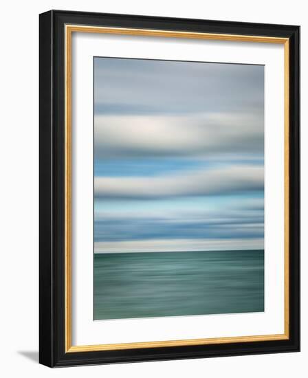 USA, Michigan, Mackinac Island. Abstract blur of Lake Huron from Mission Point-Ann Collins-Framed Photographic Print