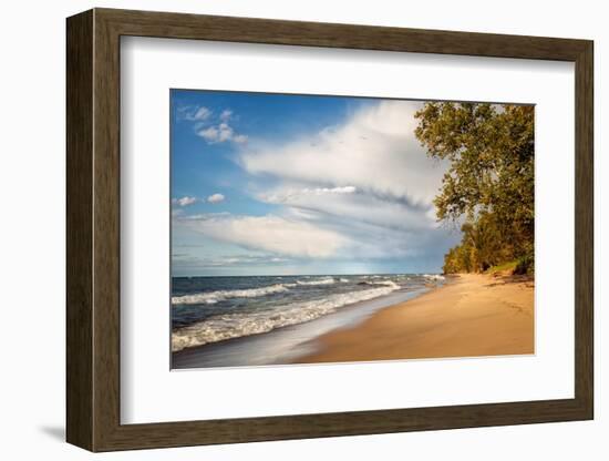 USA, Michigan, Munising. Receding storm clouds at Pictured Rocks National Lakeshore-Ann Collins-Framed Photographic Print