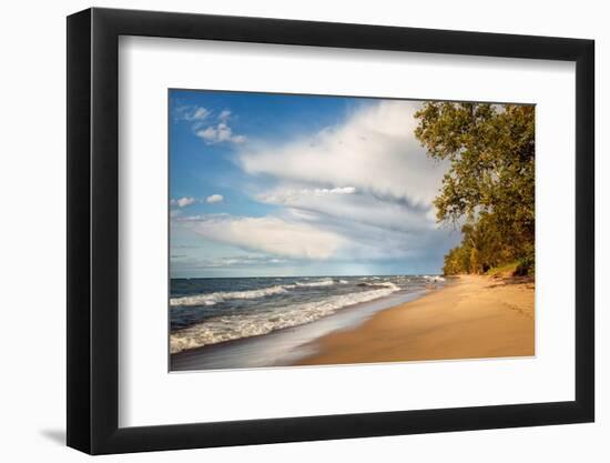 USA, Michigan, Munising. Receding storm clouds at Pictured Rocks National Lakeshore-Ann Collins-Framed Photographic Print