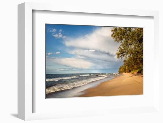 USA, Michigan, Munising. Receding storm clouds at Pictured Rocks National Lakeshore-Ann Collins-Framed Photographic Print