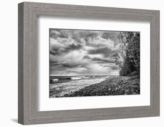 USA, Michigan, Munising. Receding storm clouds at Pictured Rocks National Lakeshore-Ann Collins-Framed Photographic Print