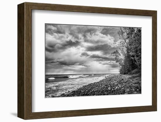 USA, Michigan, Munising. Receding storm clouds at Pictured Rocks National Lakeshore-Ann Collins-Framed Photographic Print