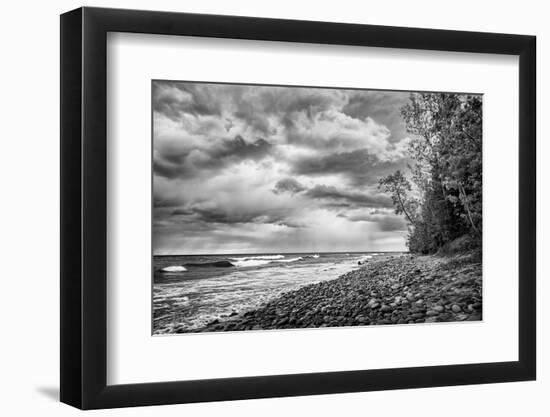 USA, Michigan, Munising. Receding storm clouds at Pictured Rocks National Lakeshore-Ann Collins-Framed Photographic Print