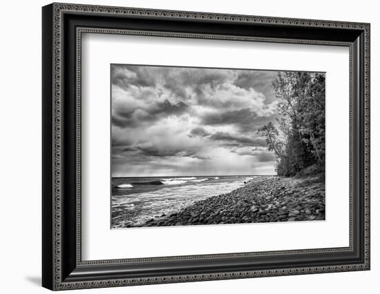 USA, Michigan, Munising. Receding storm clouds at Pictured Rocks National Lakeshore-Ann Collins-Framed Photographic Print