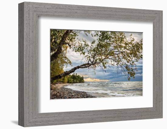 USA, Michigan. Storm clouds over Pictured Rocks National Lakeshore-Ann Collins-Framed Photographic Print