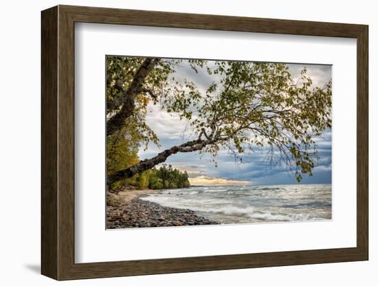 USA, Michigan. Storm clouds over Pictured Rocks National Lakeshore-Ann Collins-Framed Photographic Print