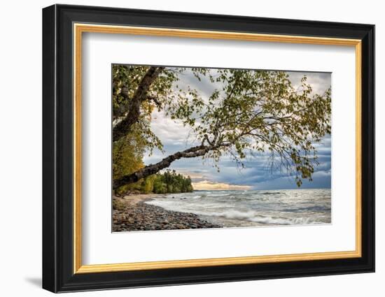 USA, Michigan. Storm clouds over Pictured Rocks National Lakeshore-Ann Collins-Framed Photographic Print