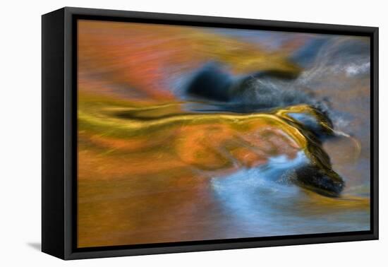 USA, Michigan, Upper Peninsula. Bond Falls Reflections in Fall-Jaynes Gallery-Framed Premier Image Canvas