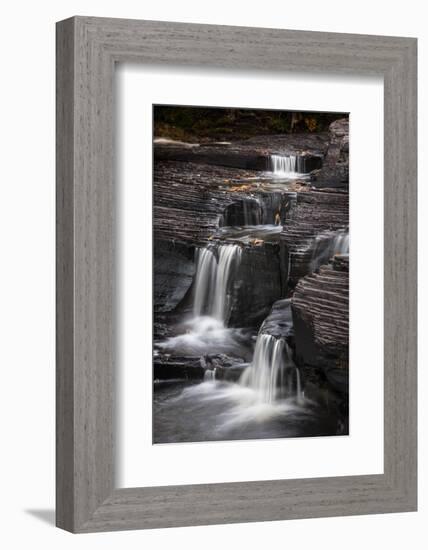 USA, Michigan, Upper Peninsula. Waterfalls in the Presque Isle River-Don Grall-Framed Photographic Print