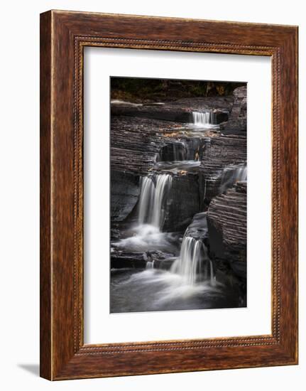 USA, Michigan, Upper Peninsula. Waterfalls in the Presque Isle River-Don Grall-Framed Photographic Print