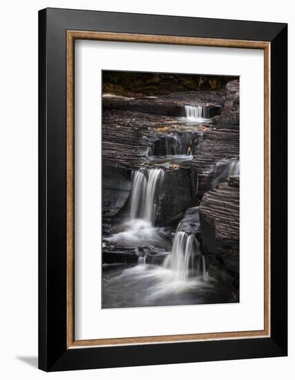 USA, Michigan, Upper Peninsula. Waterfalls in the Presque Isle River-Don Grall-Framed Photographic Print