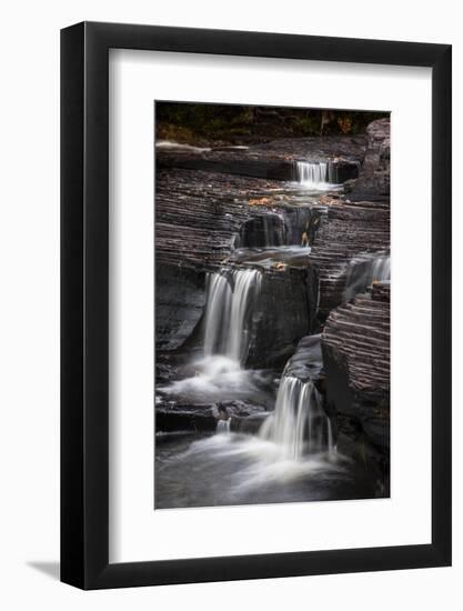 USA, Michigan, Upper Peninsula. Waterfalls in the Presque Isle River-Don Grall-Framed Photographic Print