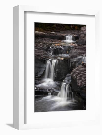 USA, Michigan, Upper Peninsula. Waterfalls in the Presque Isle River-Don Grall-Framed Photographic Print