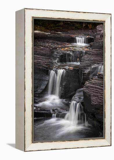 USA, Michigan, Upper Peninsula. Waterfalls in the Presque Isle River-Don Grall-Framed Premier Image Canvas