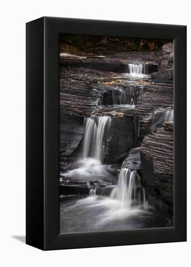 USA, Michigan, Upper Peninsula. Waterfalls in the Presque Isle River-Don Grall-Framed Premier Image Canvas