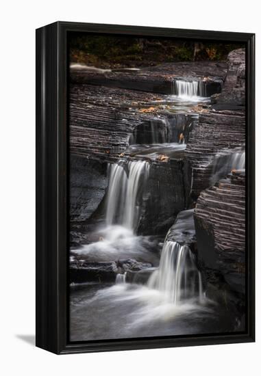 USA, Michigan, Upper Peninsula. Waterfalls in the Presque Isle River-Don Grall-Framed Premier Image Canvas