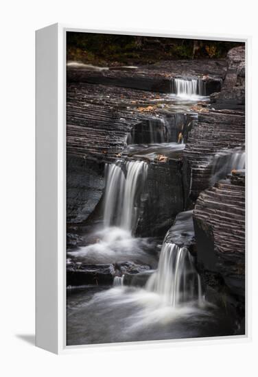 USA, Michigan, Upper Peninsula. Waterfalls in the Presque Isle River-Don Grall-Framed Premier Image Canvas