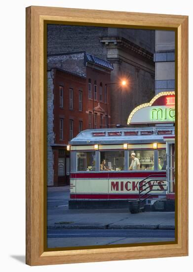 Usa,Midwest, Minnesota, St.Paul, Mickey's Diner-Christian Heeb-Framed Premier Image Canvas