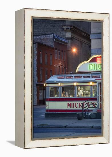 Usa,Midwest, Minnesota, St.Paul, Mickey's Diner-Christian Heeb-Framed Premier Image Canvas