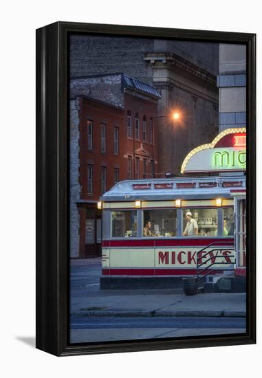 Usa,Midwest, Minnesota, St.Paul, Mickey's Diner-Christian Heeb-Framed Premier Image Canvas