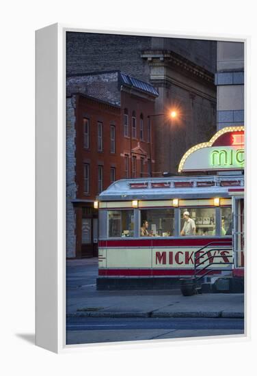 Usa,Midwest, Minnesota, St.Paul, Mickey's Diner-Christian Heeb-Framed Premier Image Canvas