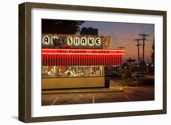 Usa, Midwest, Missouri, Route 66, Springfield, Steak 'N Shake Restaurant-Christian Heeb-Framed Photographic Print