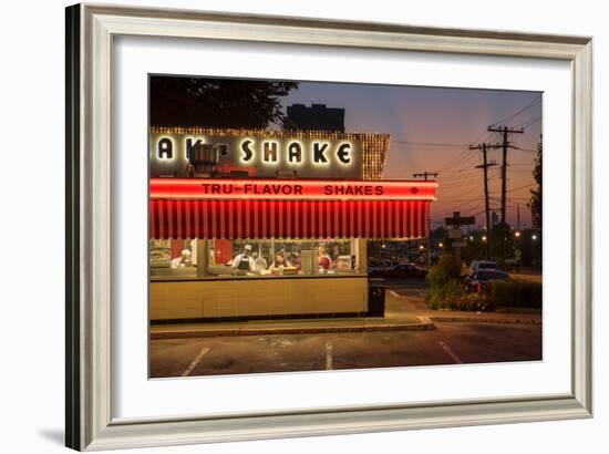 Usa, Midwest, Missouri, Route 66, Springfield, Steak 'N Shake Restaurant-Christian Heeb-Framed Photographic Print