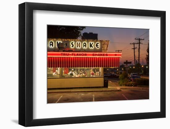 Usa, Midwest, Missouri, Route 66, Springfield, Steak 'N Shake Restaurant-Christian Heeb-Framed Photographic Print