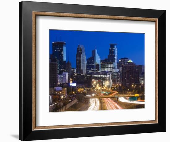 USA, Minnesota, Minneapolis, City Skyline from Interstate Highway I-35W-Walter Bibikow-Framed Photographic Print