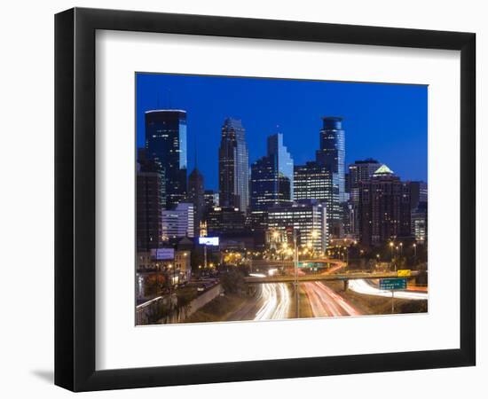 USA, Minnesota, Minneapolis, City Skyline from Interstate Highway I-35W-Walter Bibikow-Framed Photographic Print