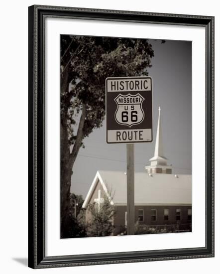 USA, Missouri, Route 66, Buckhorn, Historic Route 66 Sign-Alan Copson-Framed Photographic Print