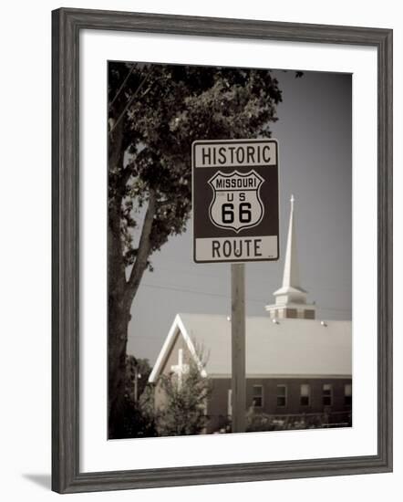 USA, Missouri, Route 66, Buckhorn, Historic Route 66 Sign-Alan Copson-Framed Photographic Print