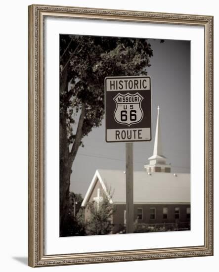 USA, Missouri, Route 66, Buckhorn, Historic Route 66 Sign-Alan Copson-Framed Photographic Print