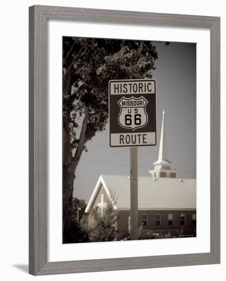 USA, Missouri, Route 66, Buckhorn, Historic Route 66 Sign-Alan Copson-Framed Photographic Print