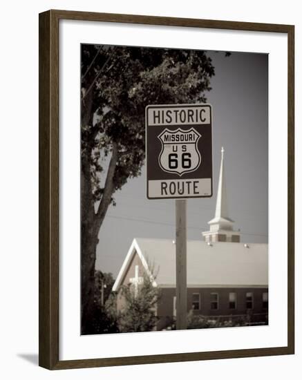 USA, Missouri, Route 66, Buckhorn, Historic Route 66 Sign-Alan Copson-Framed Photographic Print