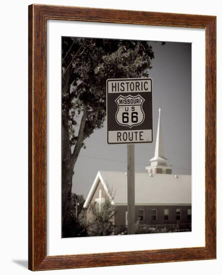 USA, Missouri, Route 66, Buckhorn, Historic Route 66 Sign-Alan Copson-Framed Photographic Print